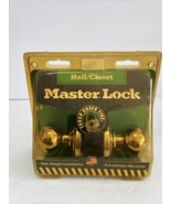 MASTER LOCK HALL CLOSET DOVER KNOB ANTIQUE BRASS VTG 1993 NIP # 13401717... - £17.12 GBP