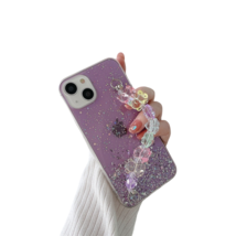 Anymob iPhone Case Purple 3D Cartoon Bear Wrist Bracelet Soft Chain Clear  - £21.15 GBP