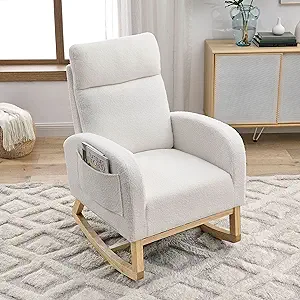 Modern Accent High Backrest Living Room Lounge Arm Rocking Chair,Two Sid... - $492.99