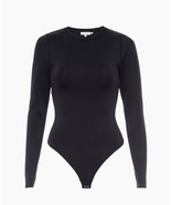 Revolve Good American NWT Womens Size Small Scuba Crew neck Bodysuit Solid Black - $28.05