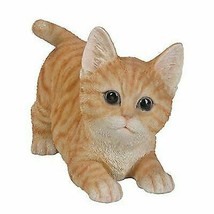 Realistic and Playful Orange Tabby Kitten Collectible Figurine 8&quot; Tall Cat - £25.94 GBP