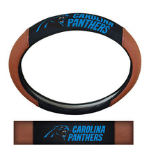 Carolina Panthers Steering Wheel Cover Premium Pigskin Style - $1,155.49 MXN