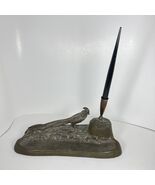 Vintage Pheasant Desk Set Pen Holder Sculpture Not Original Pen - $961.59 MXN