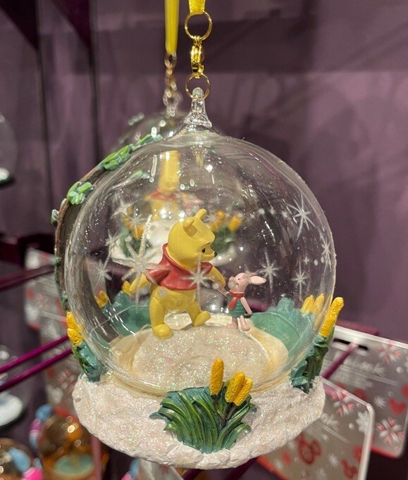 Disney Parks Winnie the Pooh and Piglet Glass Globe Sketchbook Ornament - $53.99