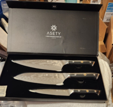 ASETY IL60658-3P, Damascus Knife Set 3 Piece Chef Knife Set, Full Tang, NSF Safe - £95.61 GBP