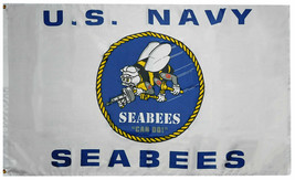 US Navy Seabees Flag Indoor Outdoor Banner 3x5FT Military United States 100D - £14.47 GBP