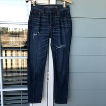 American Eagle Size 0 Vintage Hi Rise Skinny Jeans Tapered Mom Button Fl... - £15.74 GBP