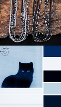 long boho friendship bracelets/necklaces, artisan seed bead mix, grey, black - £29.64 GBP