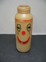 Vintage Plastic Dolly Bottle Clown Face 8 Ounces 240 Cubic Centimeters No Lid - $9.99