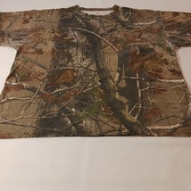 Men's Brown Green Forest Hunting Camping Stretch Camo T-Shirt Chest Size 52" image 5