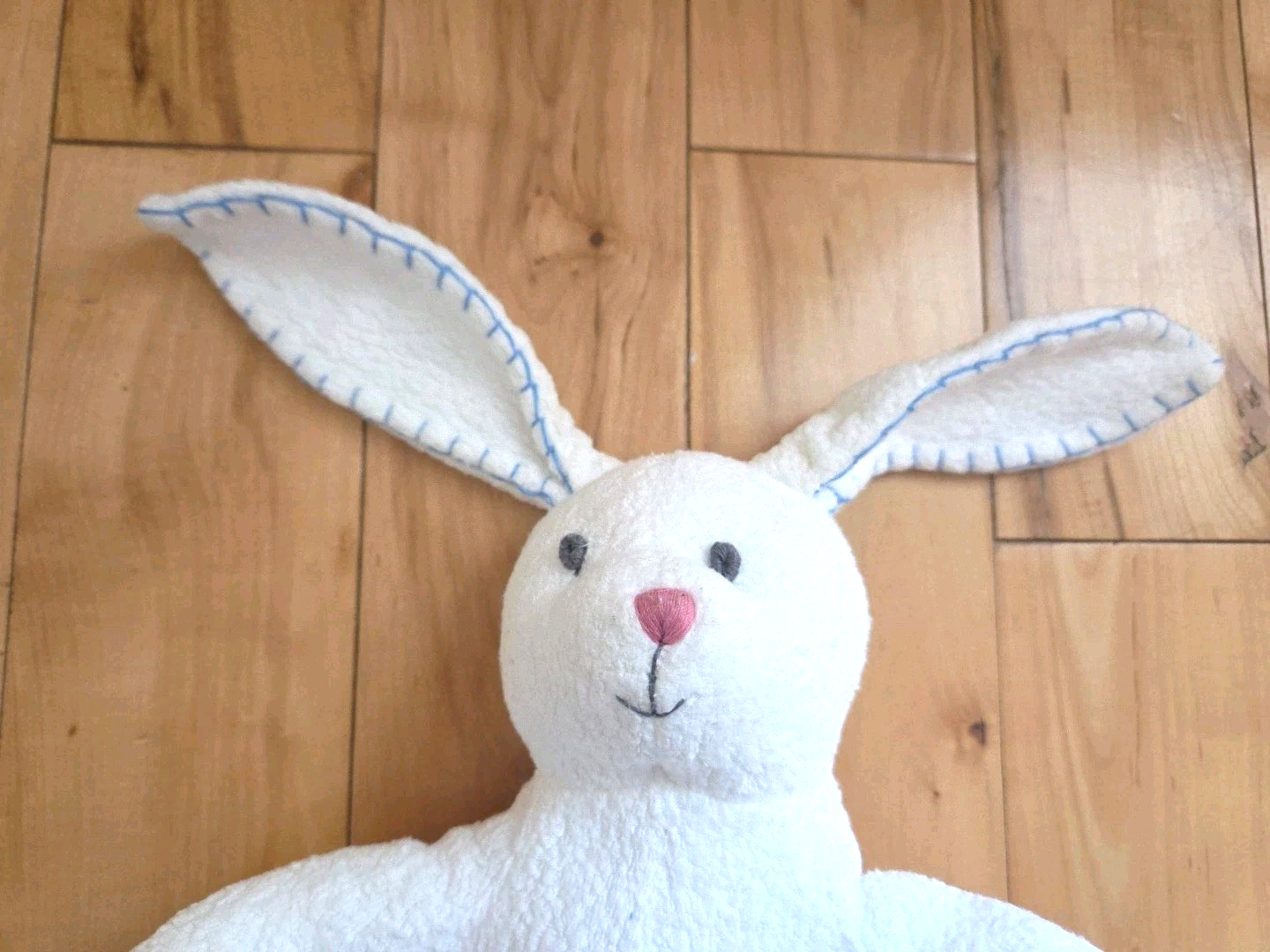 Baby Gap Hopper Blue Ear Stitched Plush Bunny Rabbit Pink Nose Gray Eyes 2003 Item image 2