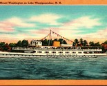 Steamer Mount Washington Lake Winnipesaukee New Hampshire NH Linen Postc... - $3.71