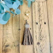 Everley Dawn leather classic tassel keychain in Bronze Stingray - size One Size - £21.57 GBP