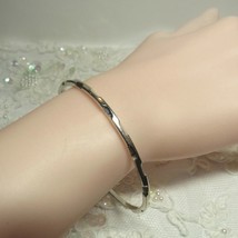 VTG Solid Sterling Silver Bangle Bracelet Jewelry No Stones Modernist 11... - $27.84