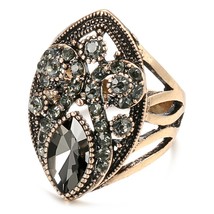 Luxury Vintage Rings Classic Bohemian Hollow Pattern Ethnic Wedding Rings For Wo - £6.60 GBP