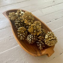 Gold Painted Pinecones, home decor, basket filler, bowl display, holiday garland - £9.59 GBP