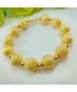 Bracelet Beads Sandblasting 22K Thai Baht Yellow Gold Plated Women 18,19... - £28.83 GBP