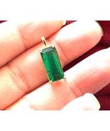 gold emerald pendant 14k solid gold gemstone pendant stone queen - $5,206.53 MXN