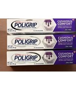 3 Pack Super Poligrip Cushion &amp; Comfort Denture Adhesive Cream 2.4oz - $65.33