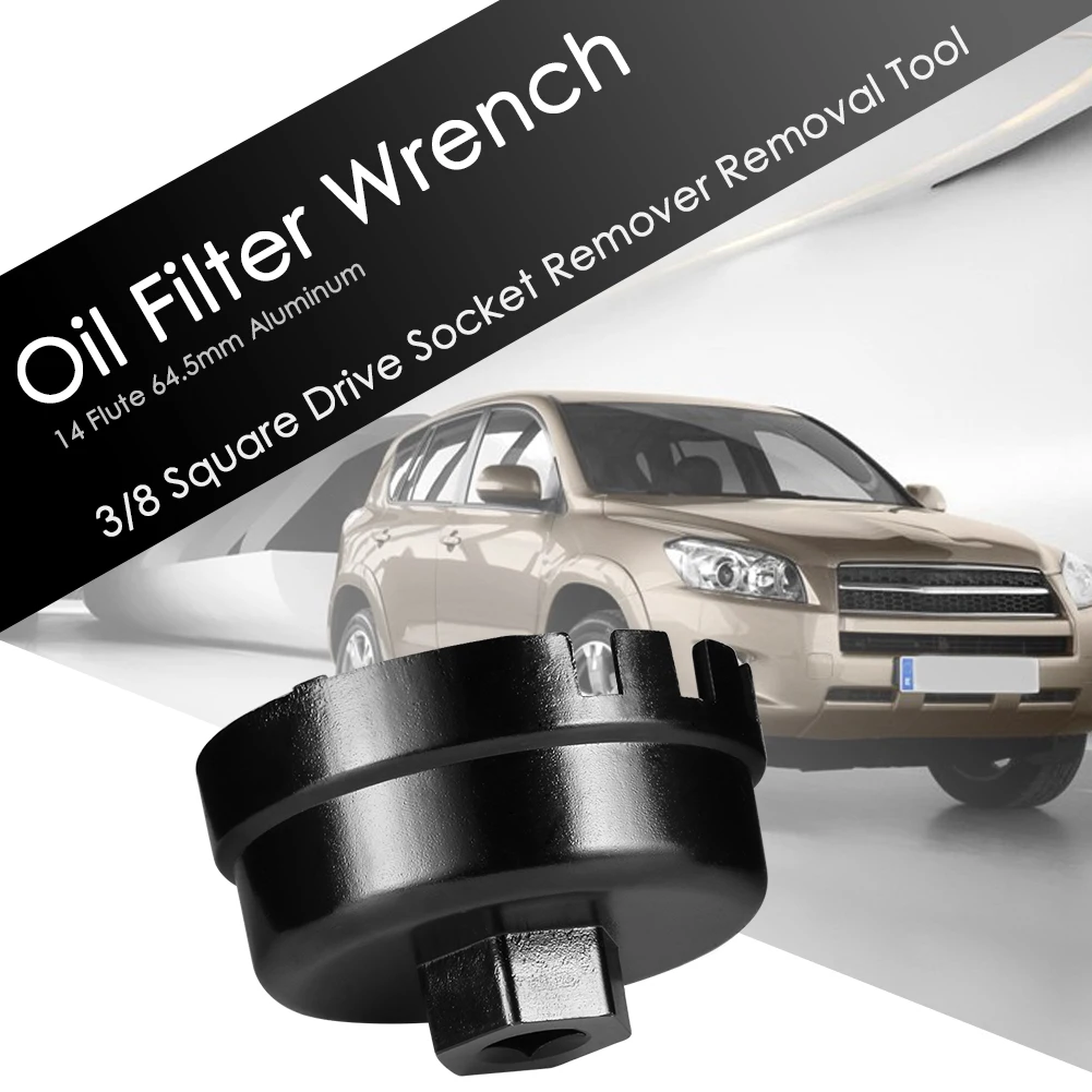 Oil Filter Cap Wrench 14 Flute 64.5mm - Aluminum Alloy Tool for Toyota and Lex - £12.13 GBP