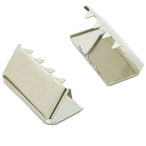 Bluemoona 100 Pcs - 3/4" 19mm Belt Buckle End Tip Nickel For Webbing Tag Bag Pol