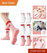 Ruffled Anti-Slip Pilates &amp; Yoga Socks for Women - 6 Pairs in Vibrant Co... - $22.72