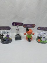 Lot Of (4) Solar Dancing Halloween Decorations Witch Skulls Pumpkin Ghosts - $19.01