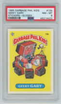 1985 Topps Garbage Pail Kids OS1 Series 1 Geeky Gary 10b Glossy Card Psa 8 Gpk - £156.41 GBP