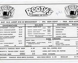 Rooty&#39;s A Barrel of Fun Menu Loop 410 @ Broadway San Antonio Texas 1991 - $13.86