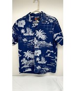 Vintage Ali&#39;i Fashions Hawaii Button Shirt Mens Sm Aloha Design Map Blue... - $27.70 CAD