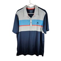 Adidas climacool Men&#39;s Short Sleeve Polo Size L Blue Orange White - $533.63 MXN