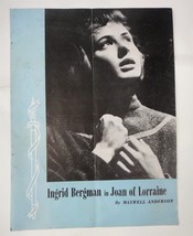 antique INGRID BERGMAN in JOAN of LORRAINE SOUVENIR PHOTO PROGRAM BOOK 1... - £38.59 GBP