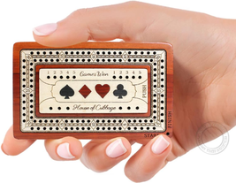 2 Track - Wooden Travel/Pocket Size Cribbage Board - 4 Inch - Inlaid in Bloodwoo - £38.90 GBP