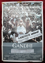 ORIGINAL Poster Movie GANDHI Attenborough Kingsley Bergen Fox Spain Unicef 1982 - £25.86 GBP
