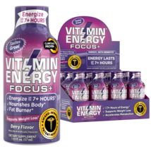 Vitamin Energy® Focus+ Berry &#39;Clinically Proven&#39; Energy Shots (12pk) - £23.47 GBP