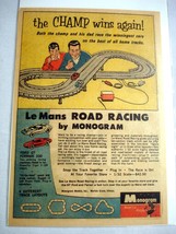 1966 Monogram Model Car Racing Color Ad Le Mans Road Racing Slotcar - $7.99