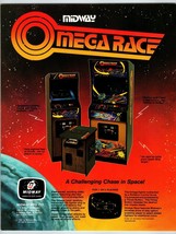 Omega Race Arcade Game Flyer Original Video Art Alien Space Age Retro 1981 - £21.99 GBP