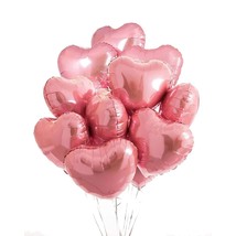 20 Pcs 18Inch Pink Heart Balloons, Heart Shaped Balloons Foil Love Balloons For  - £17.57 GBP