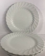 Johnson Brothers 3-Bread &amp; Butter Plates Regency White Swirl England 6 1/4&quot; D - £15.06 GBP