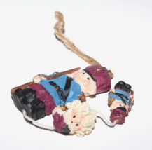 Vintage Handcrafted Christmas Garland - Santa &amp; Nutcracker Figurines - $8.90