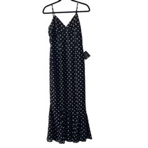 Lulus Best Spot to Be Black Polka Dot Ruffled Midi Dress Womens Size Sma... - $33.70