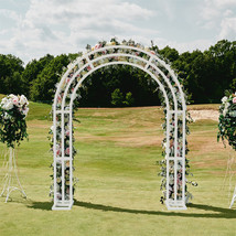 Heavy Duty Arch Backdrop Stand Garden Metal Arbor Frame For Wedding Part... - $161.49
