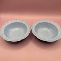 Vintage Pair Jeannette Delphite Cherry Blossom Berry Dessert Bowls 5&quot; Textured - $19.79