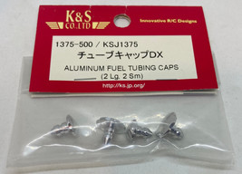 K&amp;S 1375-500 / KSJ1375 Aluminum Fuel Tubing Caps (2 Lg, 2 Sm) Vintage RC... - £8.61 GBP