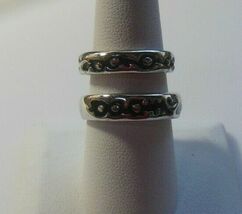 His &amp; Hers 18K GP Rings Black enamel design Size 6.5 &amp; 9 - $55.00
