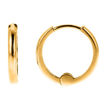 Precious Stars 14k Yellow Gold 8mm Thin Hinged Hoop Earrings - £39.87 GBP