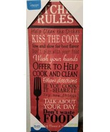 Canvas Art Kitchen Rules Sign Red Black And White Fast Shipping - $8.81