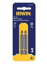 Power Bit #1 Drive Phillips 1/4&#39;&#39; Shank Hex, 1-15/16&#39;&#39; L Steel, Irwin IW... - $0.99