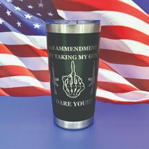 2nd Amendment Engraved Tumbler Cup Water Bottle Military Mug Coffee Thermos - £17.54 GBP