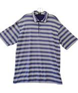 Nike Golf Purple Polo Stretch Stripe Short Sleeves Buttons Dri-Fit Mens ... - $11.70